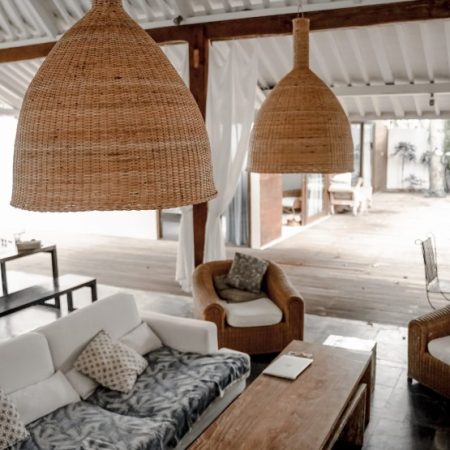 Duża lampa rattanowa Jett L