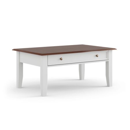 Ława sosnowa Belluno Elegante biała/orzech