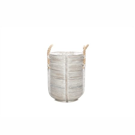 Kosz rattanowy osłona donicy AMIENS  35x35x40 Vimine biały