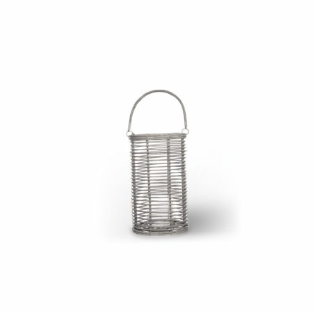 Lampion okrągły AVIGNON  Ø30x52 Vimine biały naturalny rattan