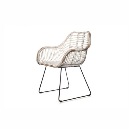 Krzesło tarasowe rattanowe LAVAL  58x65x88 Vimine białe