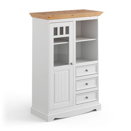 Witryna 1.3 biała - naturalna sosna Belluno Elegante