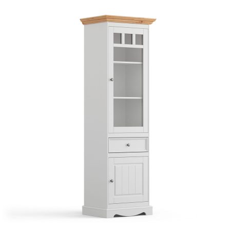 Witryna wąska biała - naturalna sosna Belluno Elegante