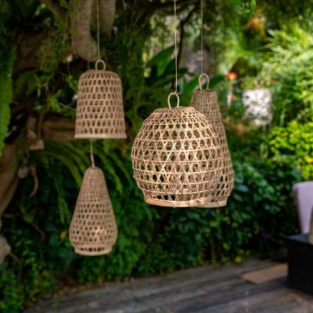 Zestaw Bento trzech lamp bambusowych