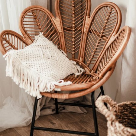 Fotel rattanowy Flower karmelowy