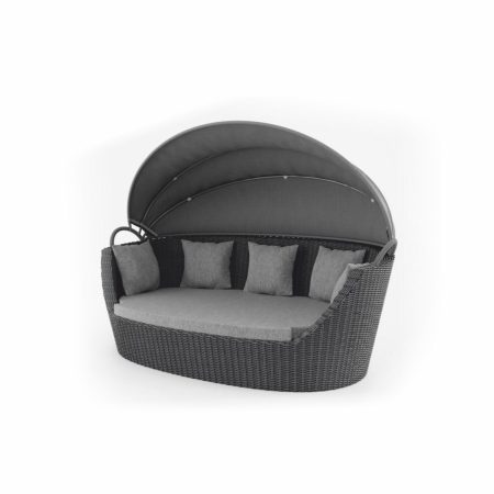 Sofa ogrodowa z baldachimem PORTOFINO  210x140 Oltre royal szara technorattan