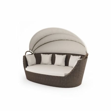 Sofa ogrodowa z baldachimem PORTOFINO  210x140 Oltre royal piaskowa technorattan