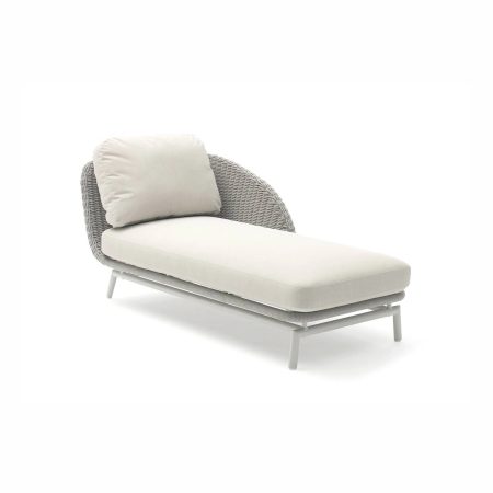 Leżak ogrodowy lewostronny na taras SCOOP   Couture Jardin szary aluminium