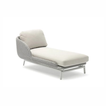 Leżak ogrodowy prawostronny na balkon SCOOP   Couture Jardin szary aluminium