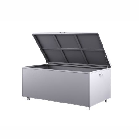 Skrzynia ogrodowa na poduszki, koce CONTENITORE 954L 160x82 ZUMM biała aluminium