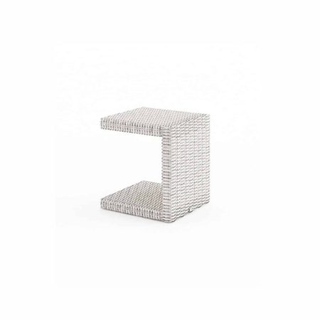 Stolik do leżaka ROMEO   40x40 Oltre royal biały technorattan