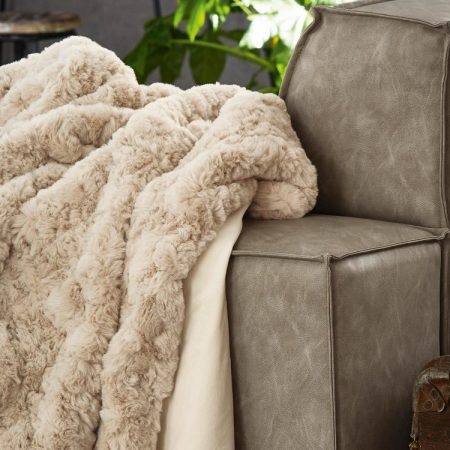 Koc BUGATTI Fur Coffee Beige futrzany 3953-300 150/200