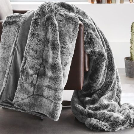 Koc BUGATTI Fur Grey futrzany 3885-800 150/200