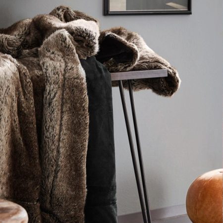 Koc BUGATTI Fur Brown futrzany 3951-830 150/200