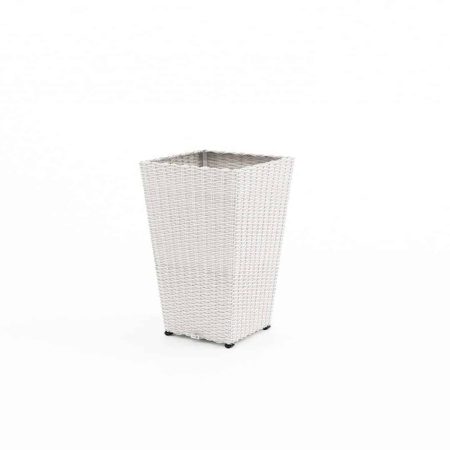Donica ogrodowa, na balkon SCALEO  60x37x37 Oltre royal biała technorattan