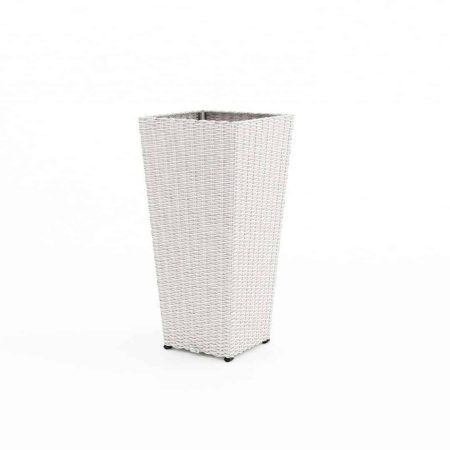 Donica ogrodowa, na balkon SCALEO  80x37x37 Oltre royal biała technorattan