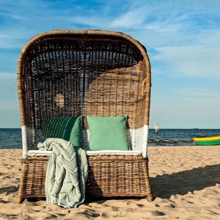 Kosz rattanowy plażowy ST-TROPEZ  2 osobowy Vimine naturalne rattanowy