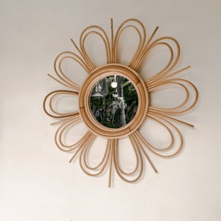 Lustro rattanowe Flower S