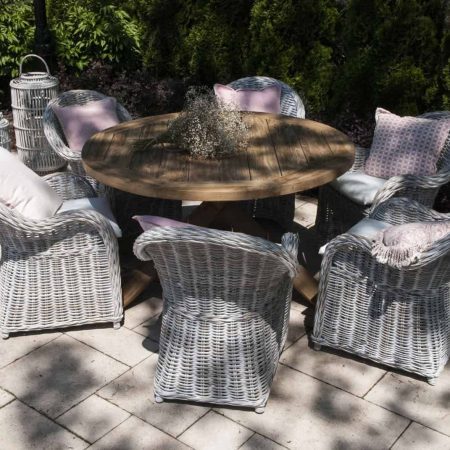 Meble z drewna teakowego i rattanu do ogrodu zimowego BORDEAUX VI  Vimine naturalne drewno teak - rattan