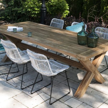 Meble tarasowe LYON IV 6 os. Vimine naturalne drewno teak - rattan