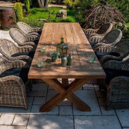 Meble naturalne tarasowe LYON II  Vimine naturalne drewno teak - rattan