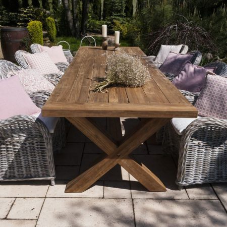 Meble naturalne tarasowe LYON IX  Vimine naturalne drewno teak - rattan
