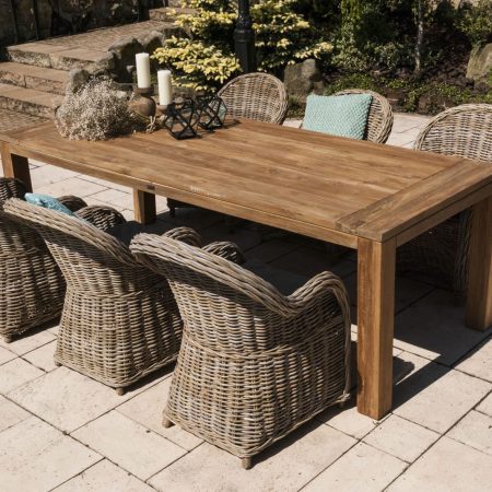 Meble naturalne tarasowe NIMES IV  Vimine naturalne drewno teak - rattan