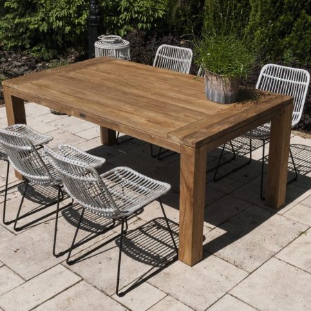 Meble ogrodowe zestaw NIMES XI 6 os. Vimine naturalne drewno teak - rattan