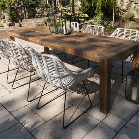Meble ogrodowe zestaw NIMES VIII 6 os. Vimine naturalne drewno teak - rattan