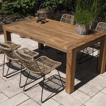 Meble ogrodowe zestaw NIMES VIII 6 os. Vimine naturalne drewno teak - rattan
