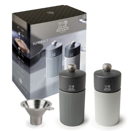LINE CARBONE Zestaw młynków do soli i pieprzu 12cm