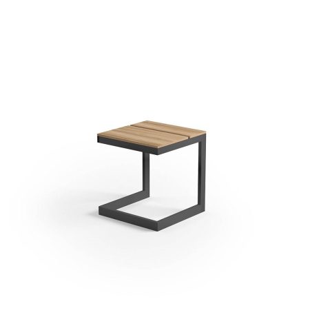 Stolik do leżaka GRENADA teak   40x40 ZUMM antracytowy aluminium teak