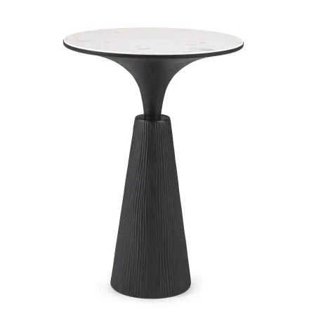Stolik kawowy RONDEL Bizzotto czarny marmur + stal Ø51x72.5