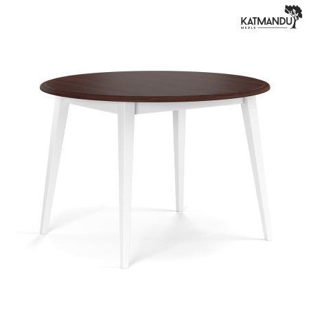 Stół okrągły 90 cm Belluno Elegante biały-orzech
