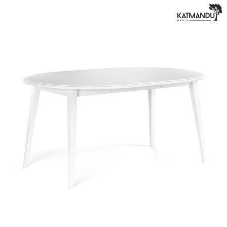 Stół okrągły rozkładany 110+50 cm Belluno Elegante biały
