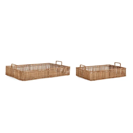 Bolzano Kiana Zestaw tac rattanowych 44x30 + 57x37 brązowy rattanowy