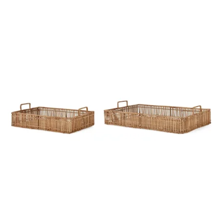 Zestaw tac rattanowych KADIN 44x30 + 57x37 Bizzotto brązowy rattanowy